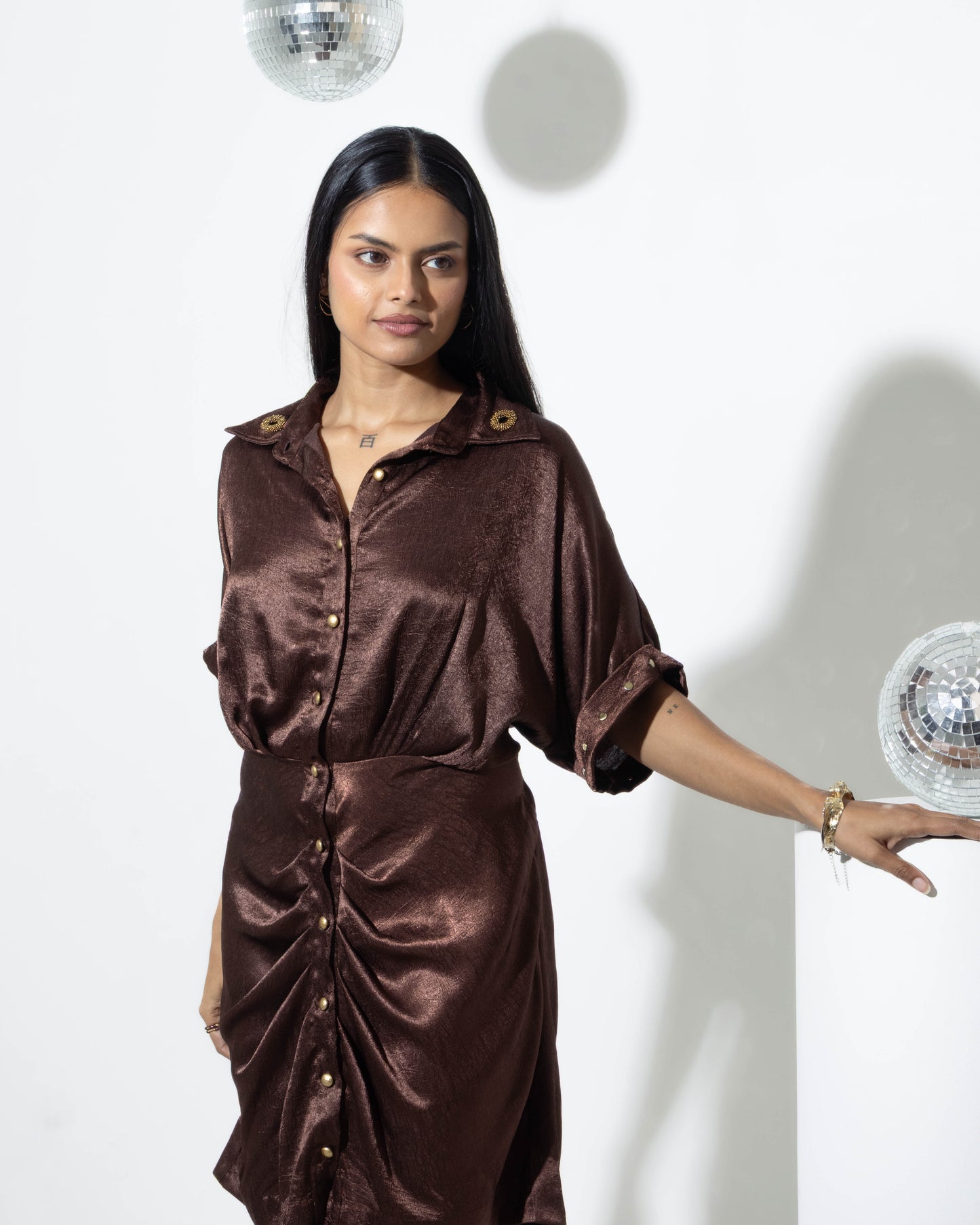 Amara dress in brown