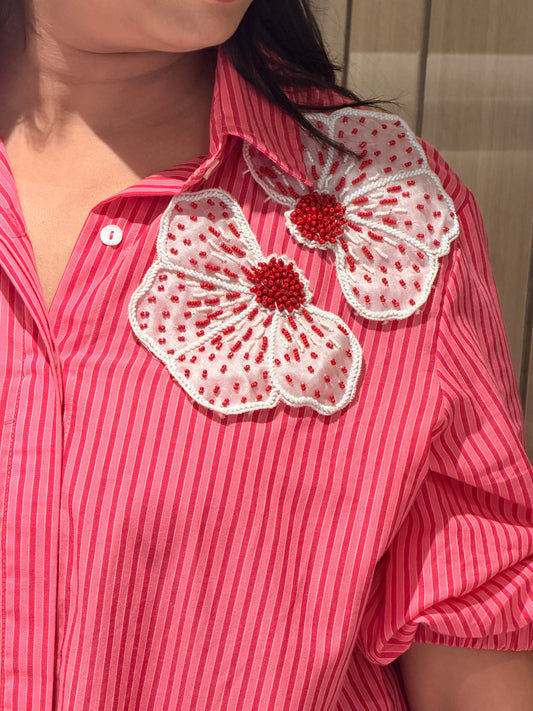Red Pink Stripe Shirt