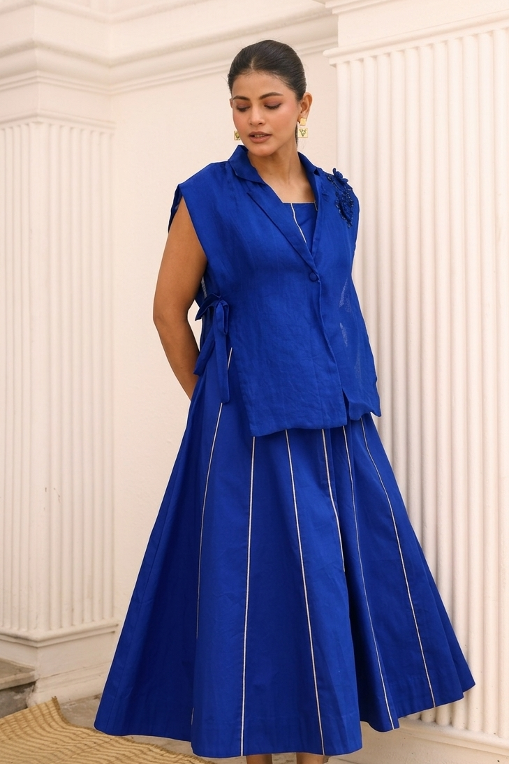 Royal Blue Ilara Organza Jacket with dress