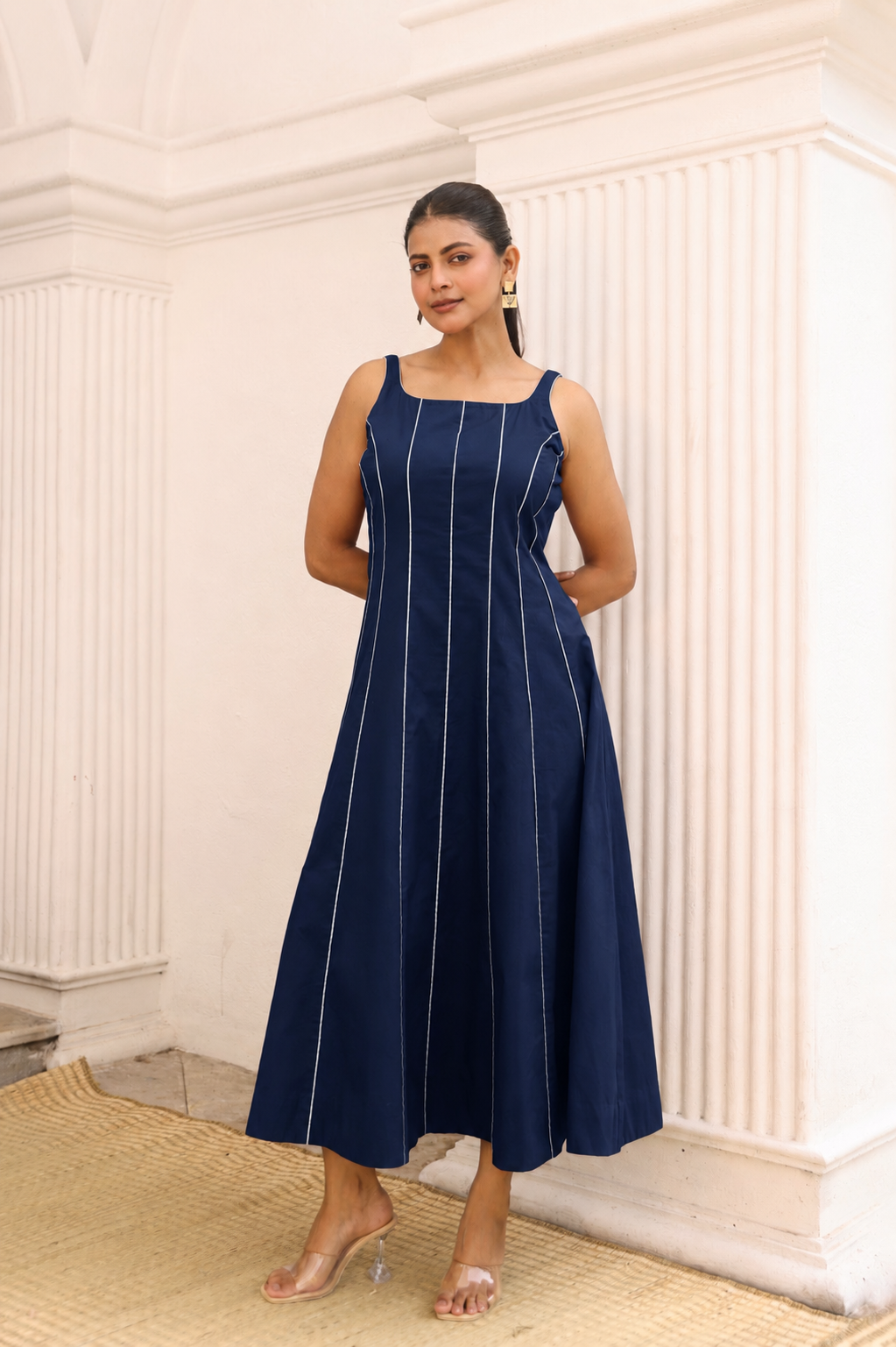 Navy Ilara Organza Jacket with dress
