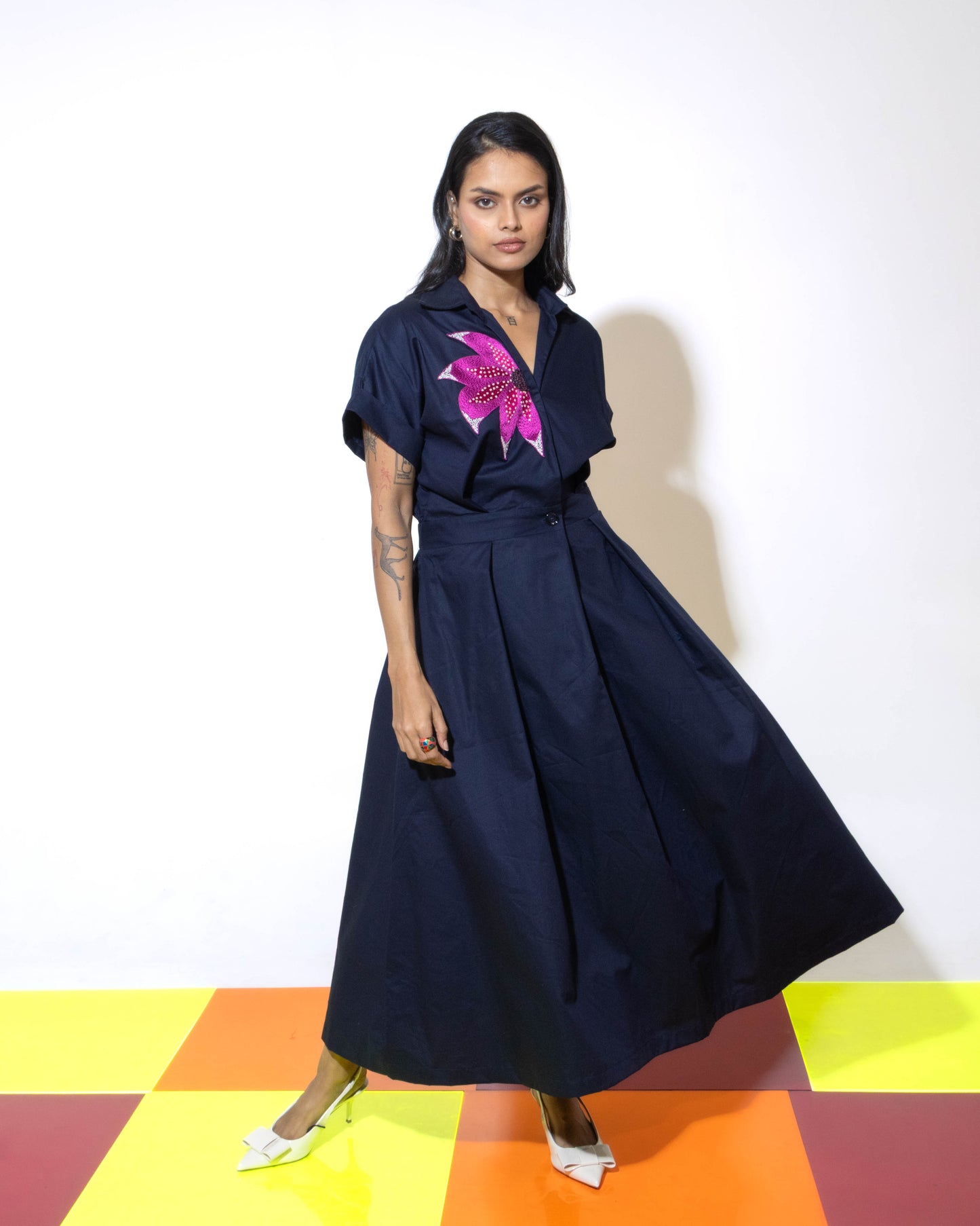 Trench Dress in Navy
