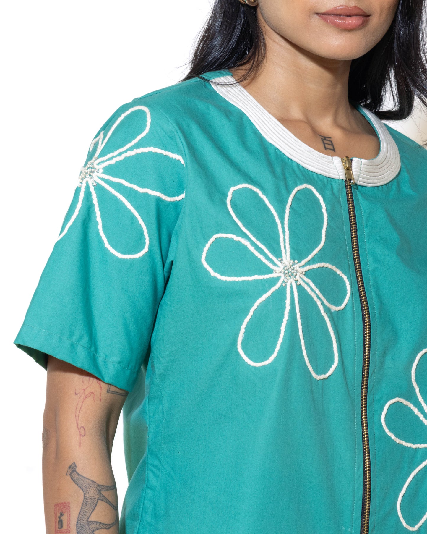 Floral Zip Up Shirt