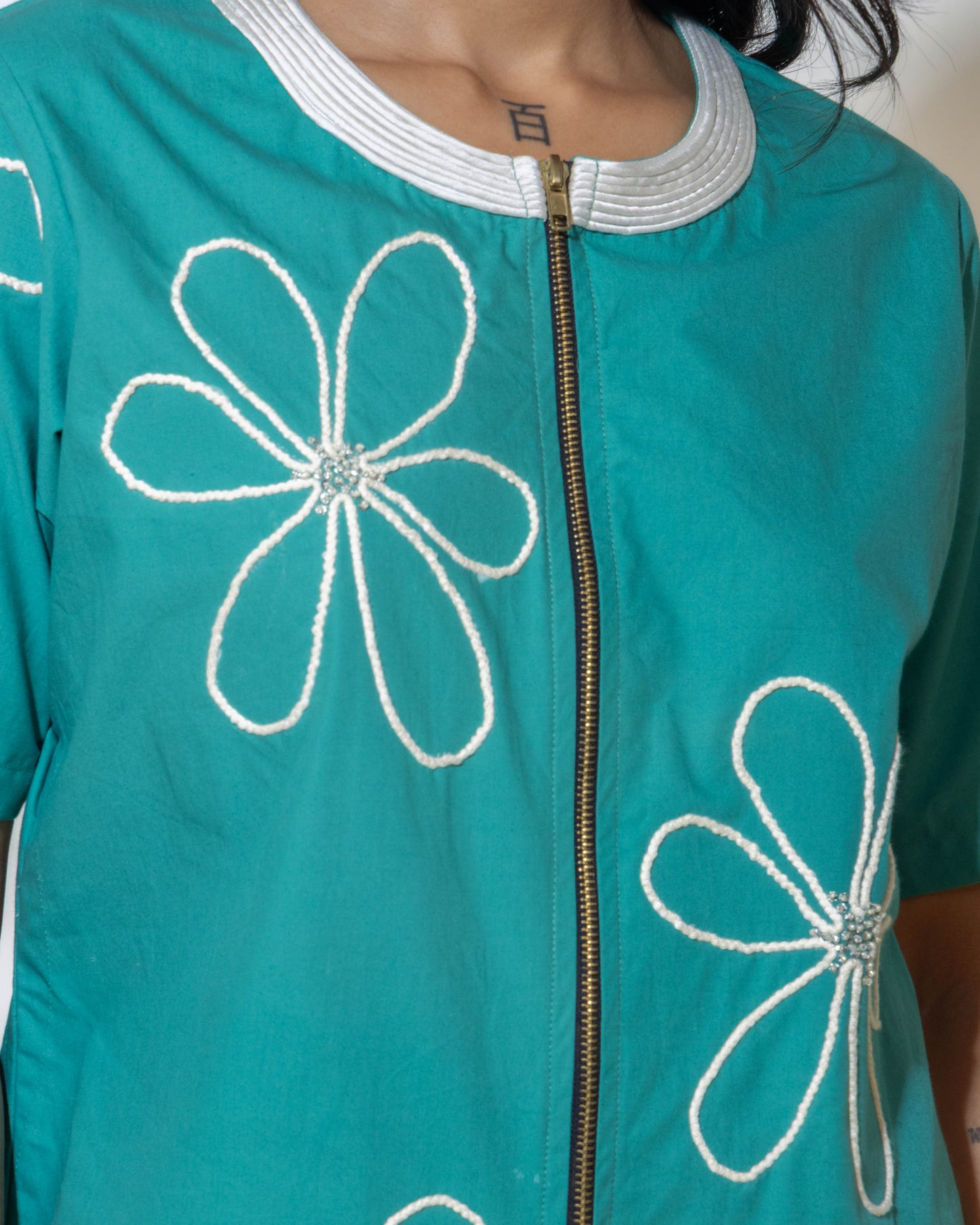 Floral Zip Up Shirt
