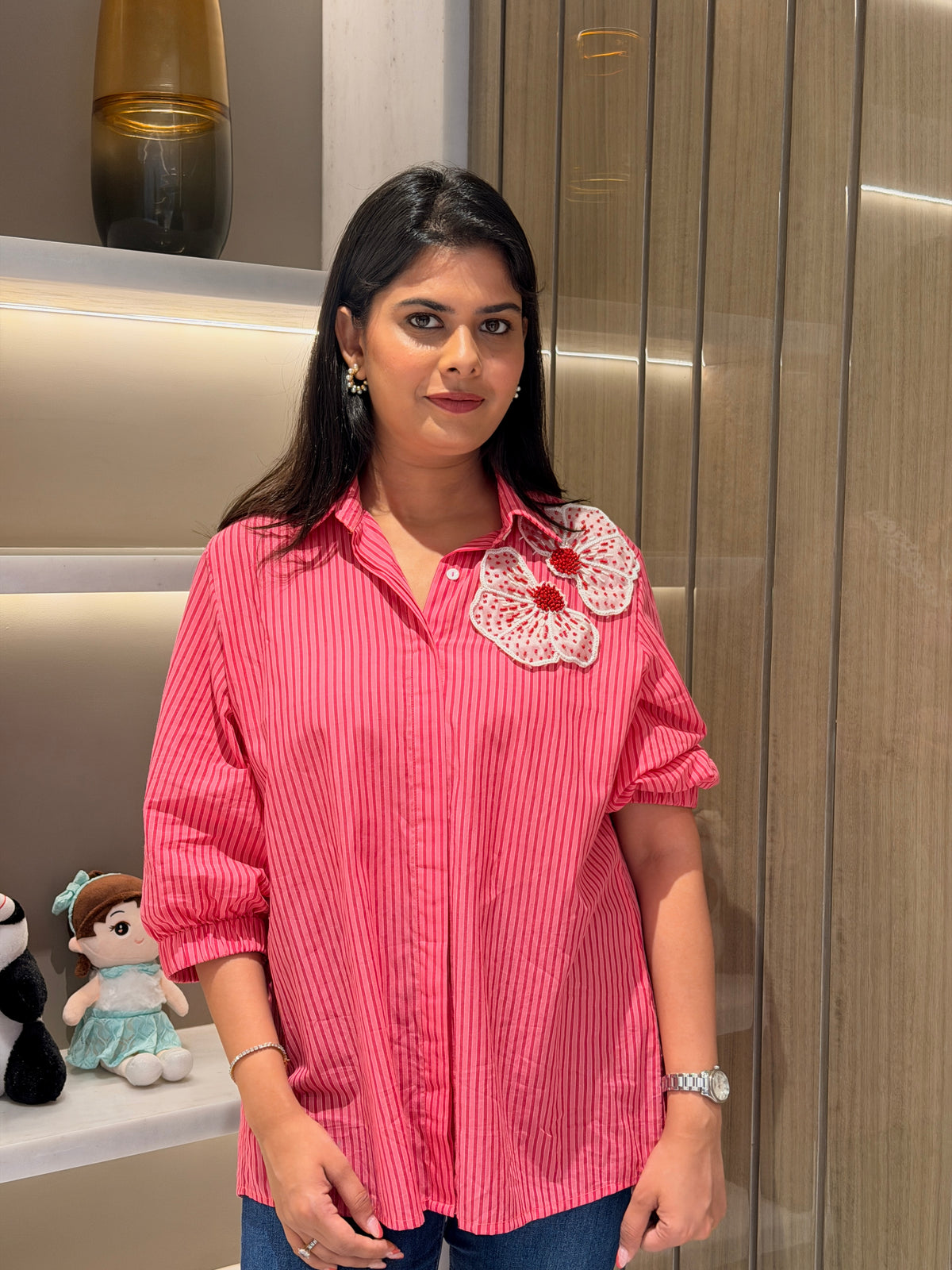 Red Pink Stripe Shirt