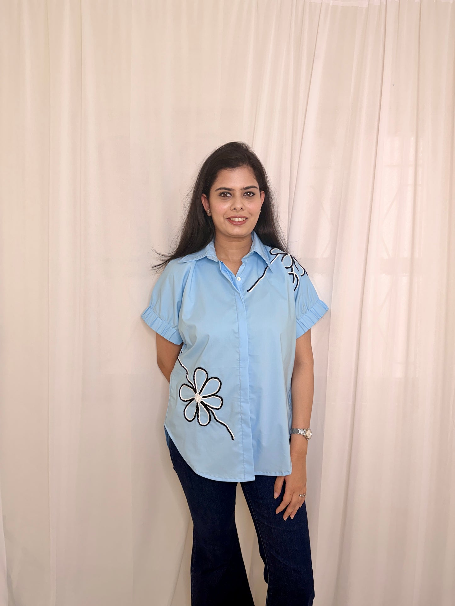 Florra Shirt in Powder Blue
