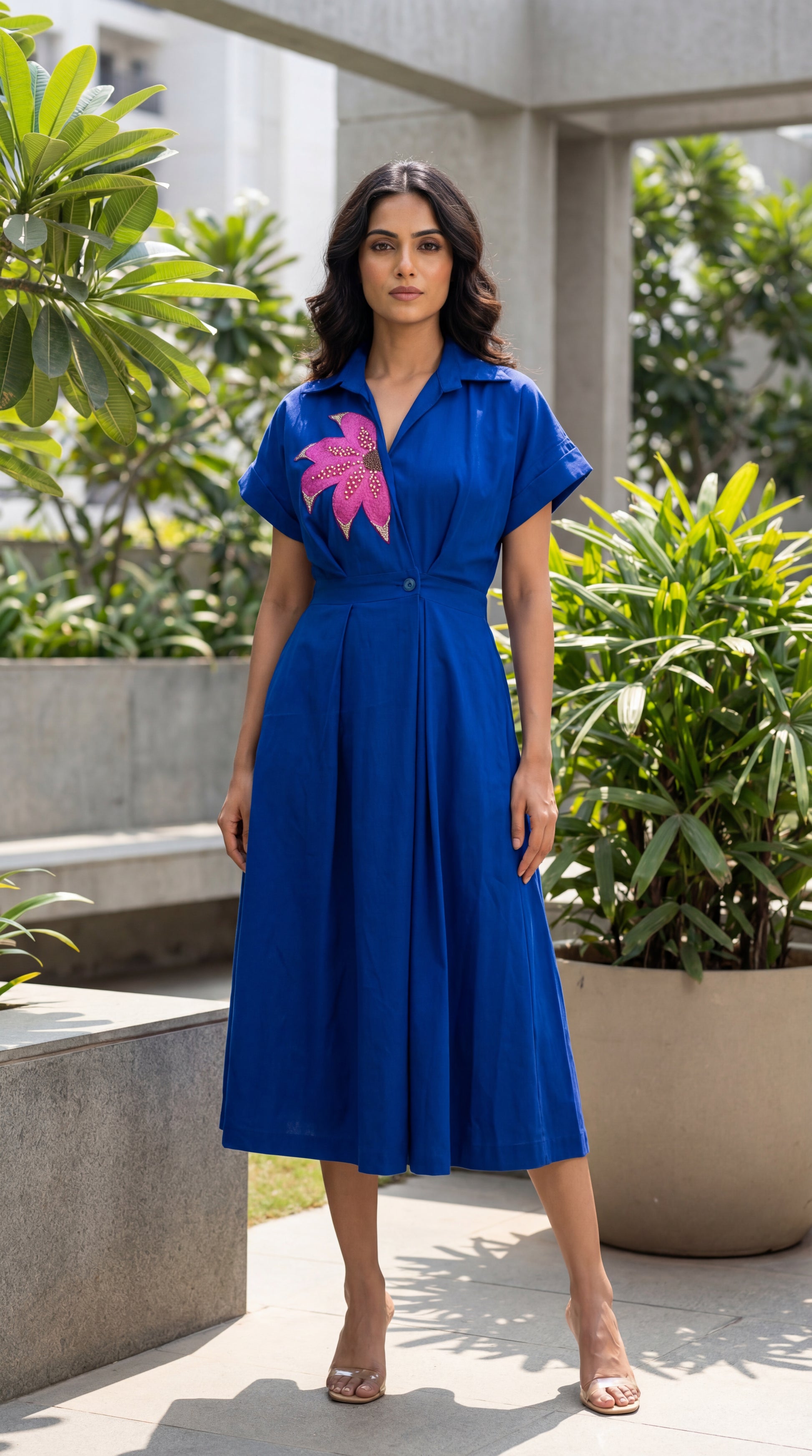 Trench Dress in Royal Blue