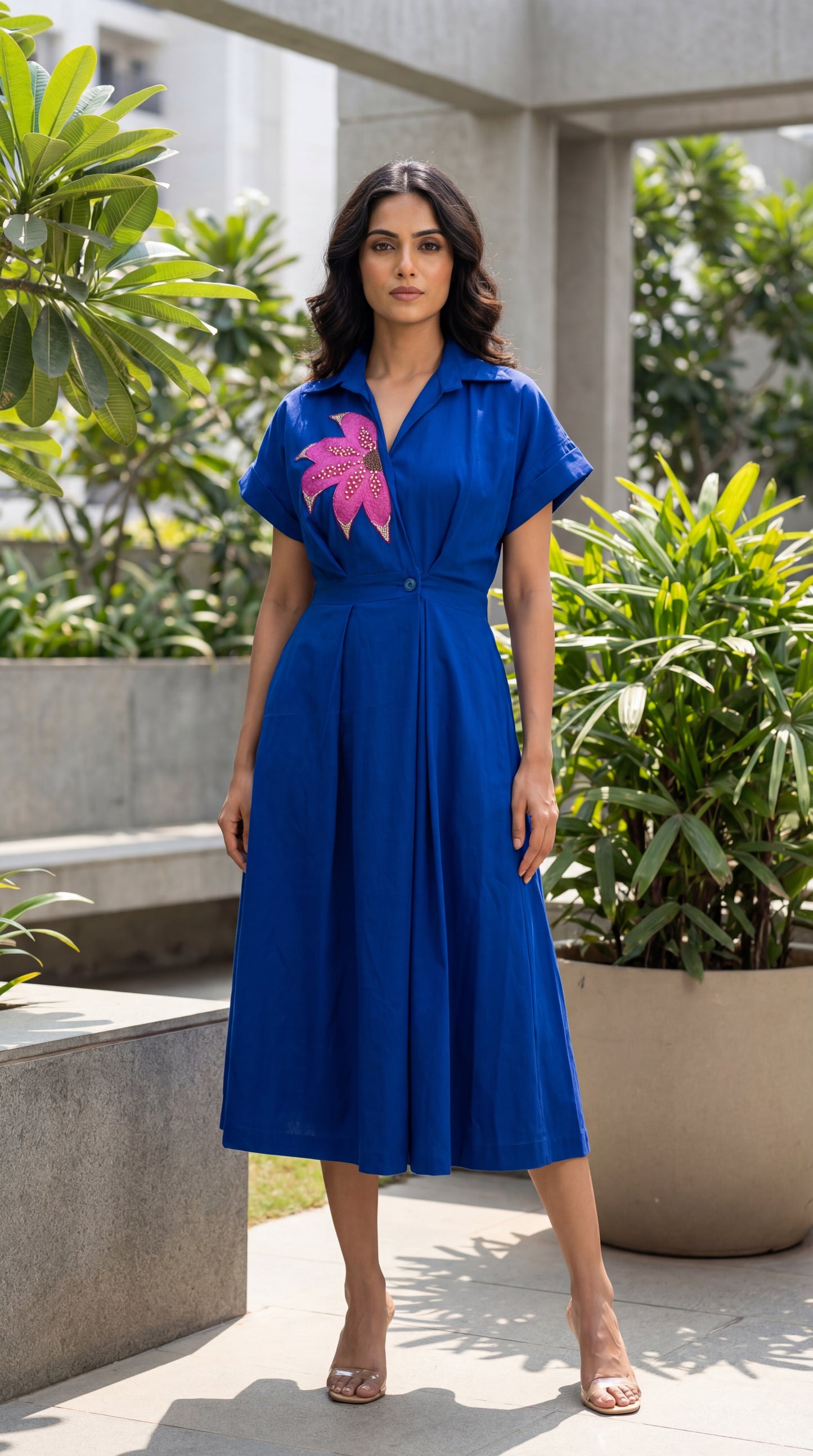 Trench Dress in Royal Blue