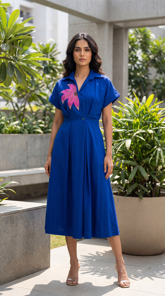 Trench Dress in Royal Blue
