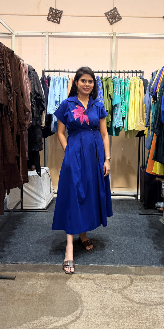 Trench Dress in Royal Blue