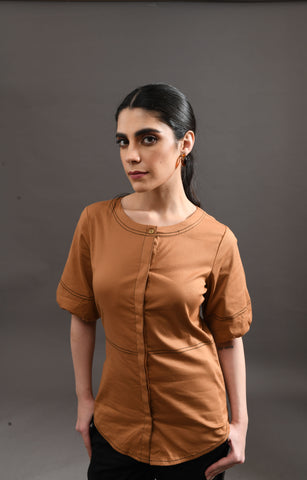 BROWN CELINE TOP