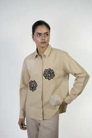 Swirl Bloom Shirt in Beige