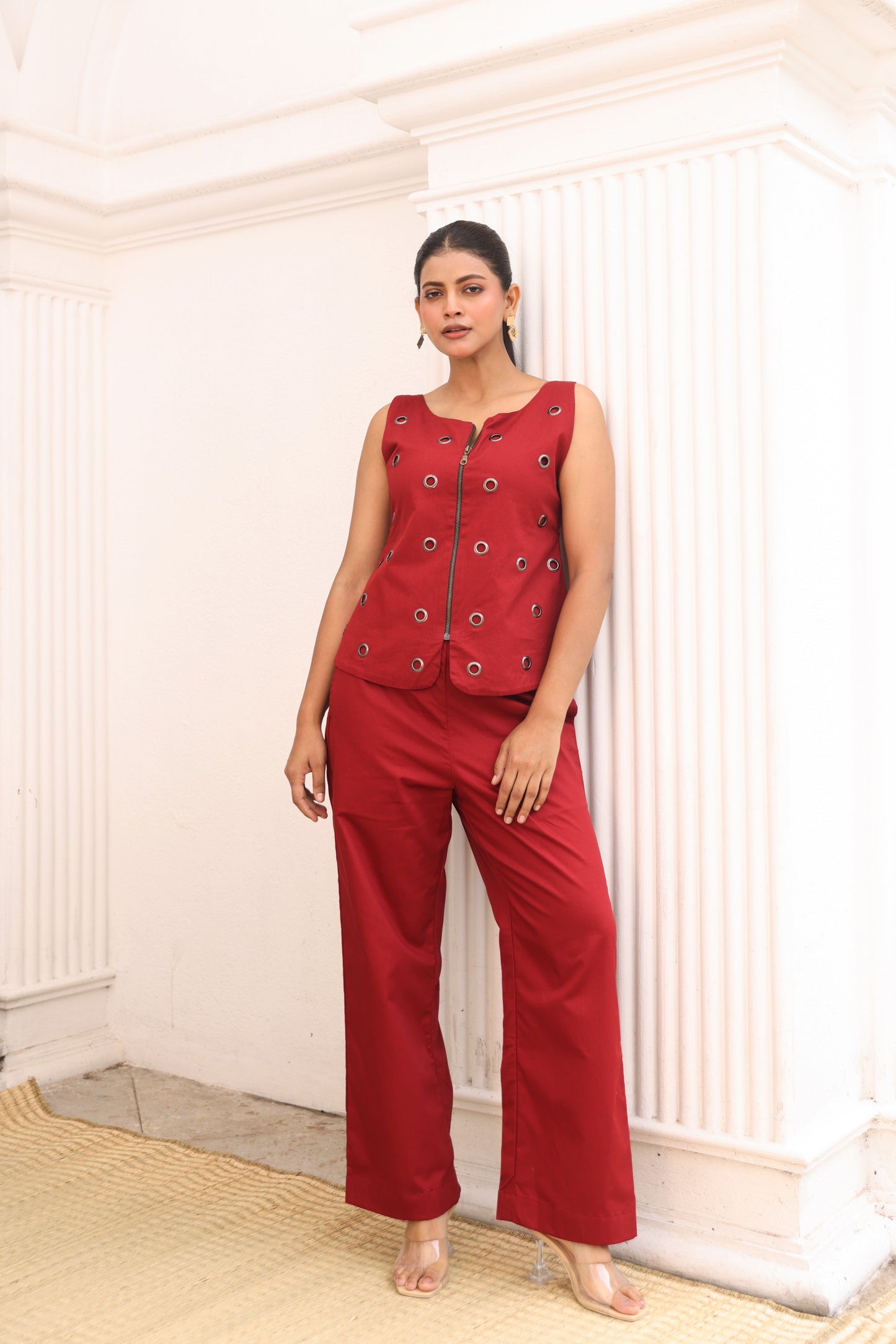 Eylet Co ord Set in Rust