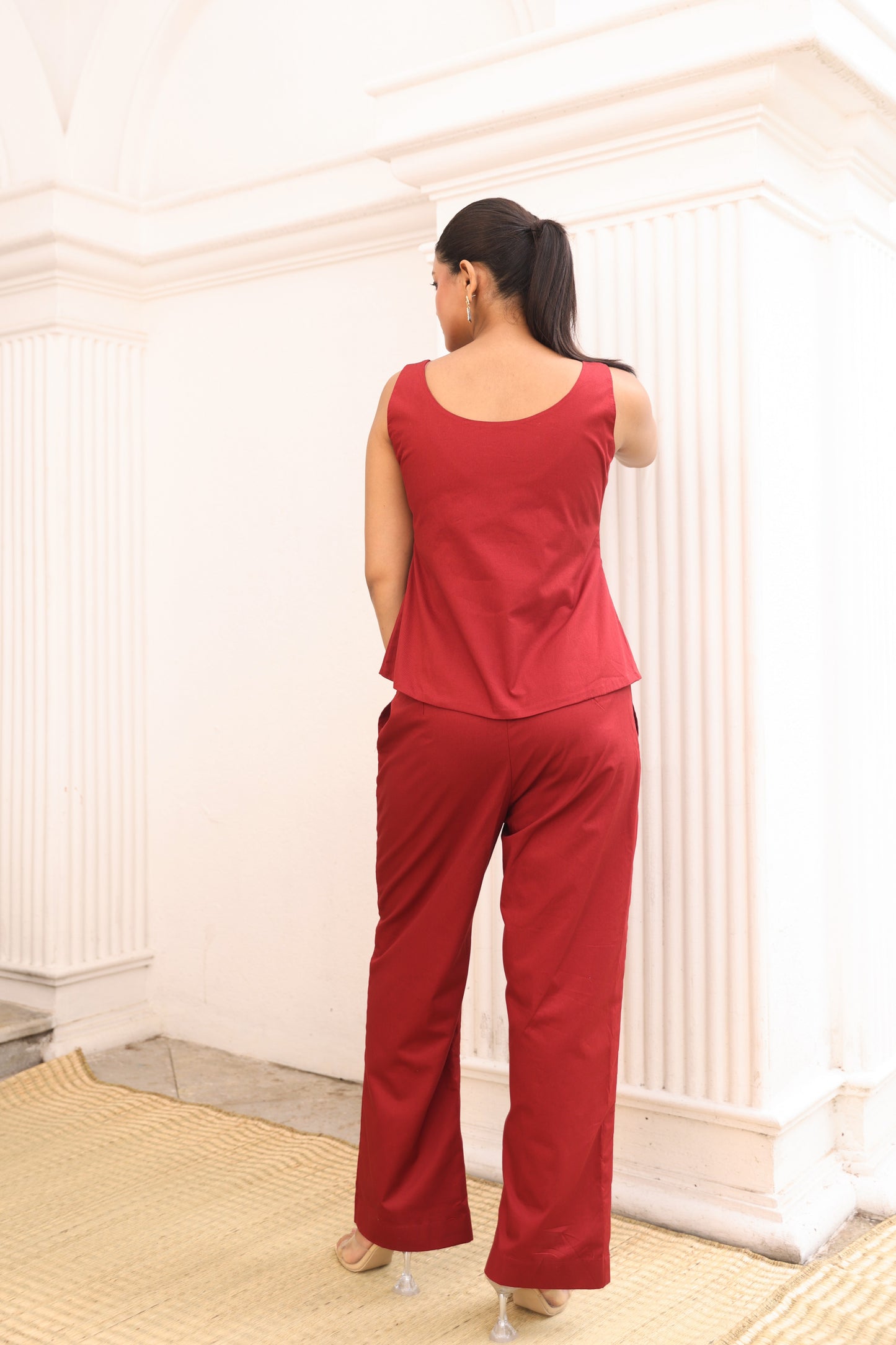 Eylet Co ord Set in Rust